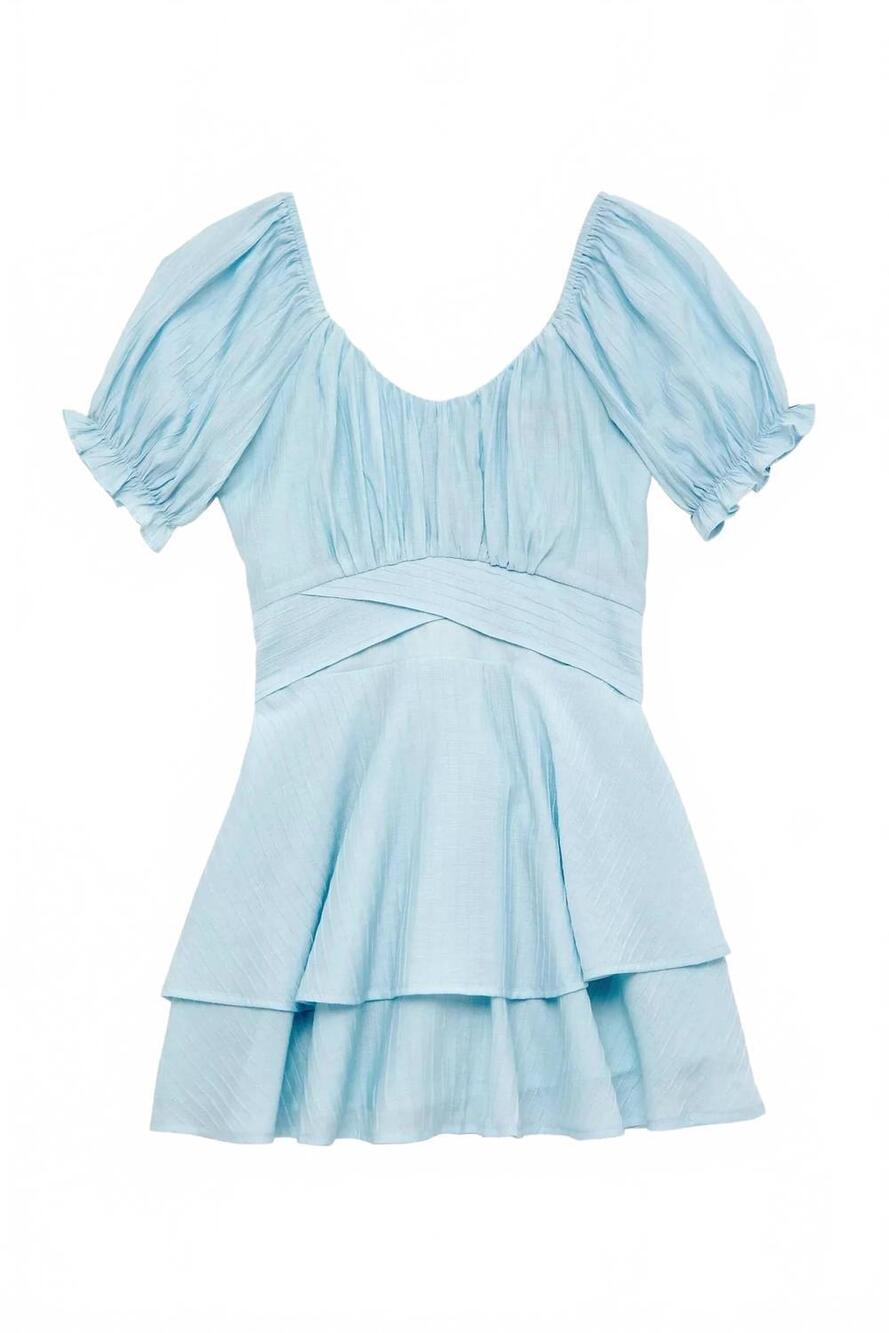 NEW KATIE J NYC women's junior delilah dress in baby blue
